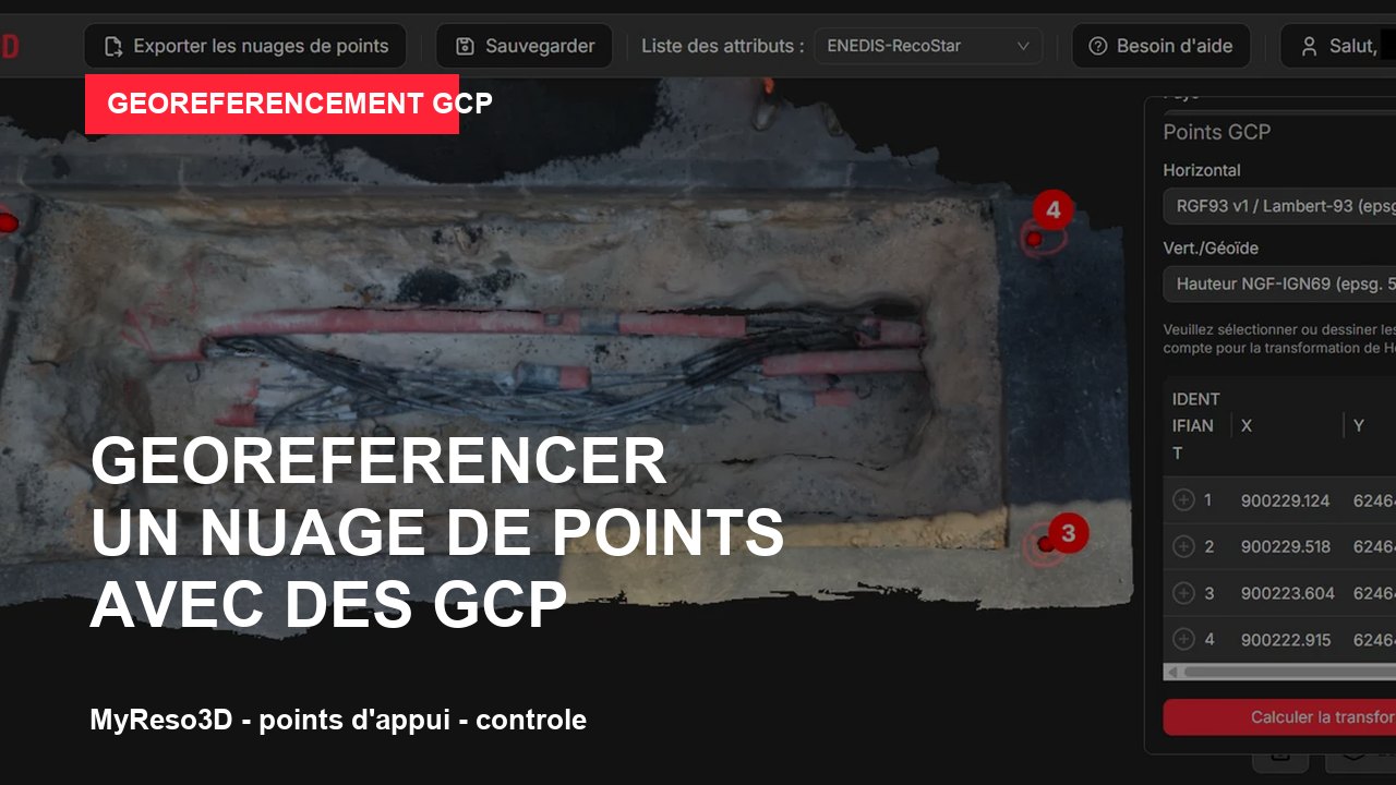 Géoréférencement d'un nuage de points avec des GCP dans MyReso3D